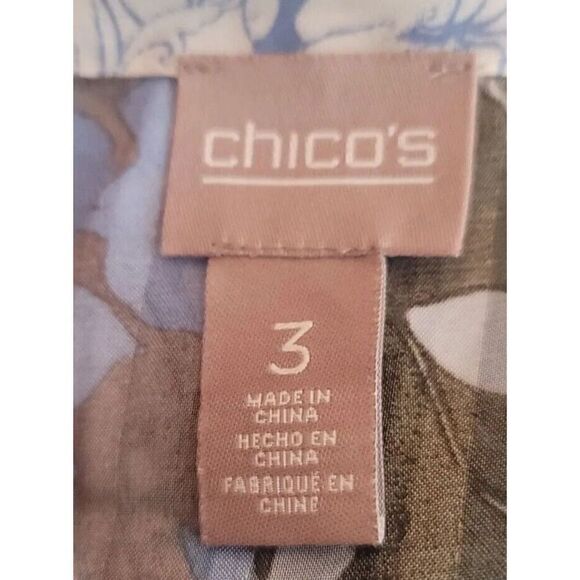 Chico's Size 3 Women's Floral Sheer Lagenlook Blouse Shirt Size XL Artsy t33 - Picture 6 of 7